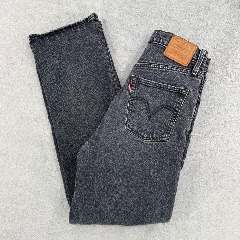 Levis Premium Womens Ribcage Straight Ankle W25 L27 Jeans High Rise Button Fly